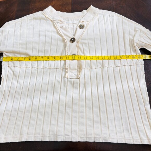 Free People We The Free In The Mix Ribbed Henley Pullover Top Sz S - Picture 7 of 8